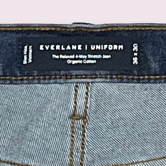 Everlane - Men's Relaxed 4-Way Stretch Organic Jean - Faded Indigo - 36 x 30 - Picture 3 of 3